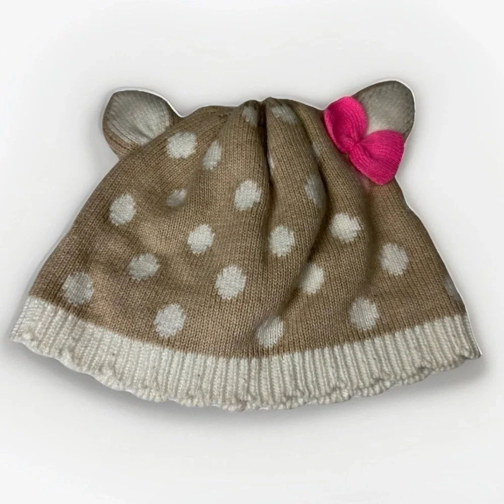 New Gymboree Hat Month Fairy Tale Forest Oh Deer Fawn Beanie Polka Dot 4T 5T